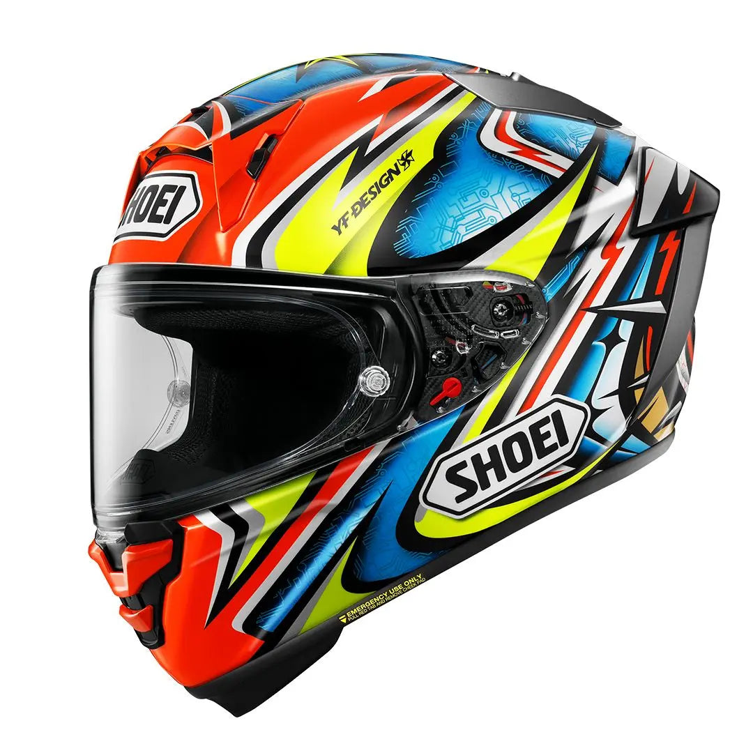 Shoei X SPR Pro Daijiro TC1 Red / Yellow / Blue FREE UK Delivery, FREE 365 Day Returns | Moto Central