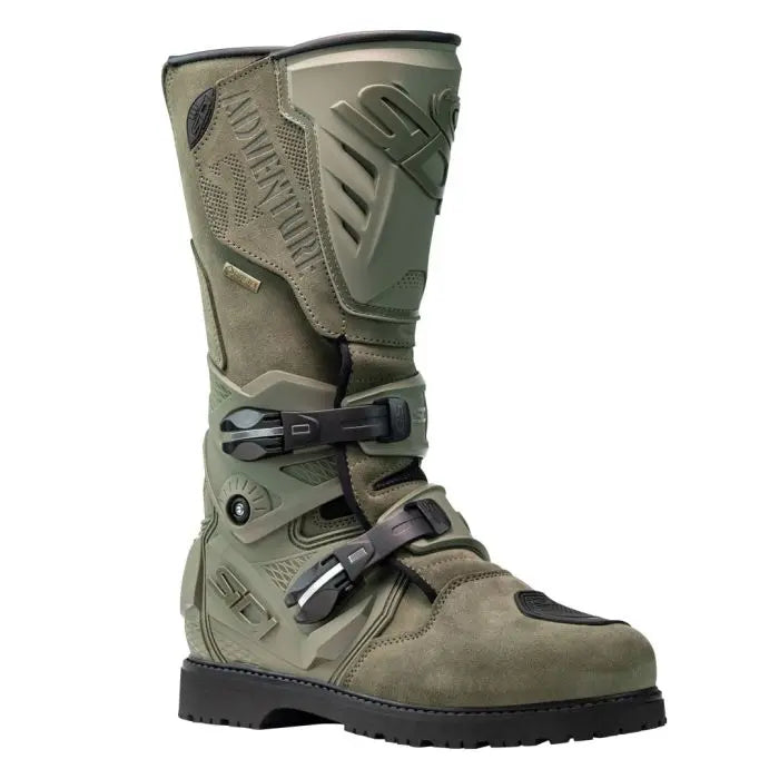 Sidi Adventure 2 Gore-Tex CE Boots Military Green  - FREE UK Shipping, FREE 365 Day Returns | Moto Central