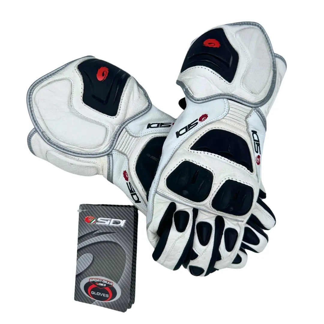 Sidi Power Leather Gloves White FREE UK Delivery, FREE 365 Day Returns | Moto Direct