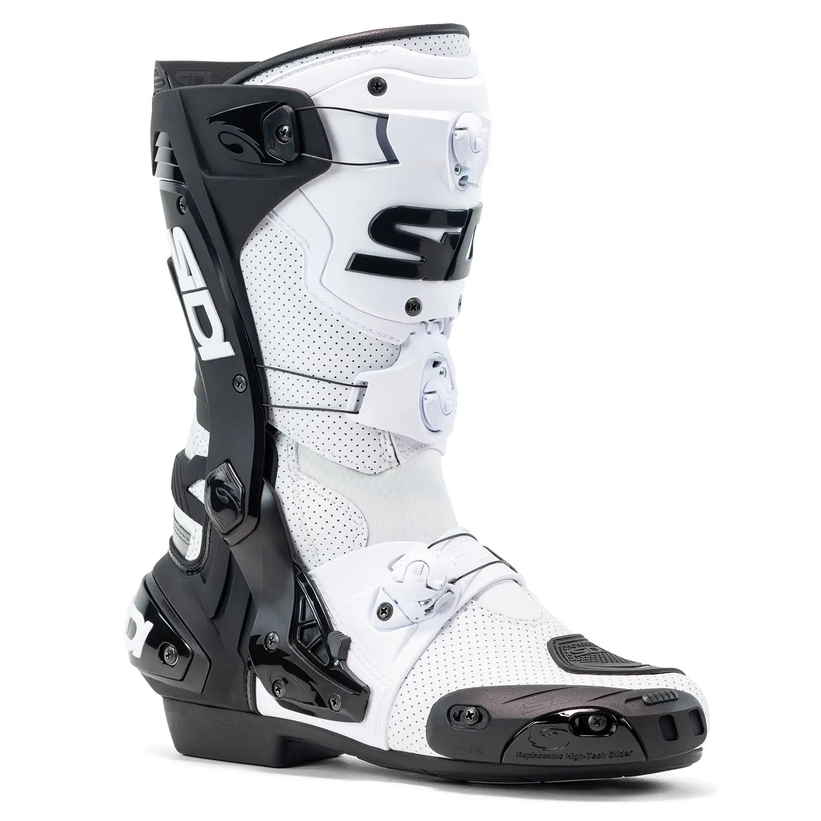 Sidi Rex Air CE Boots White / Black FREE UK Delivery FREE 365 Day Returns | Moto Central