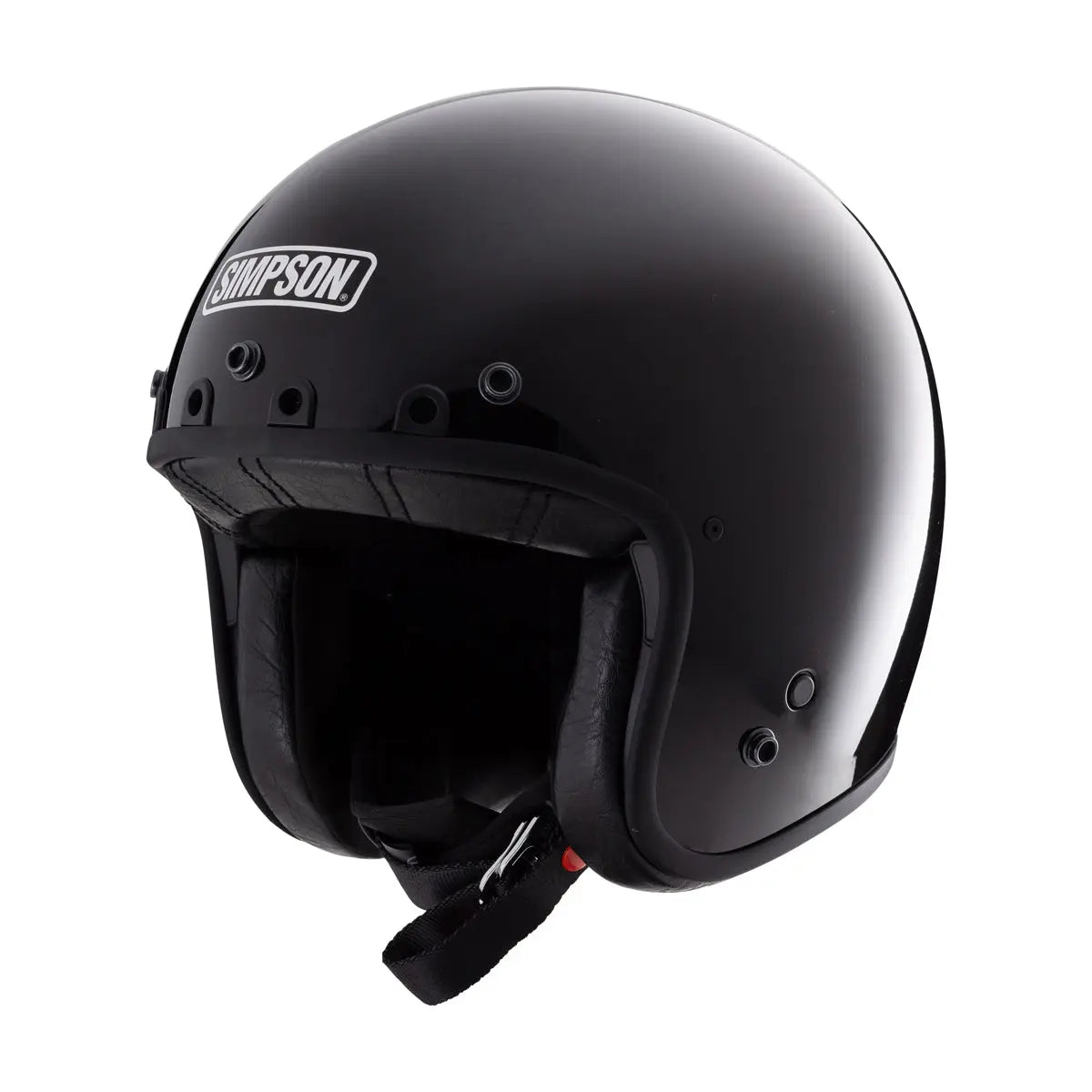 Simpson Chopper ECE 22.06 Open Face Helmet Solid Black - FREE UK Shipping, FREE 365 Day Returns | Moto Central