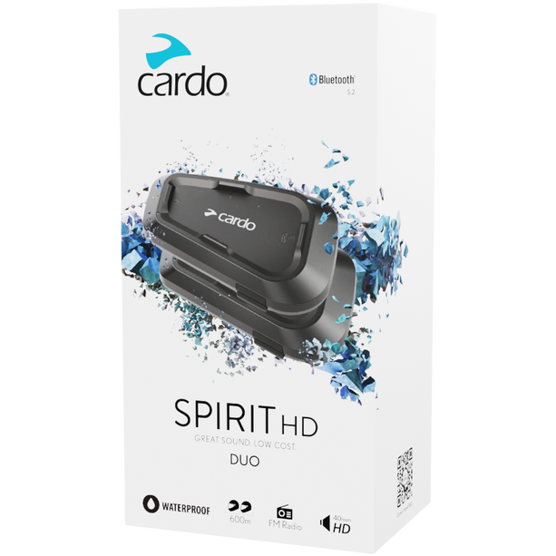 Cardo Spirit HD Duo Bluetooth Intercom System Black