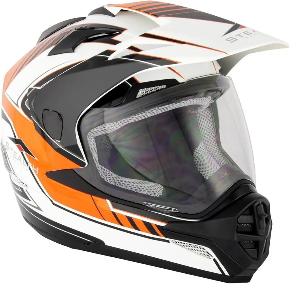 Stealth HD009 Adventure Dual Sport Orange  - FREE UK Shipping, FREE 365 Day Returns | Moto Central