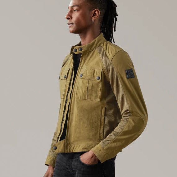 Belstaff Temple Technical Nylon Textile Jacket Olive - FREE UK Shipping, FREE 365 Day Returns | Moto Central