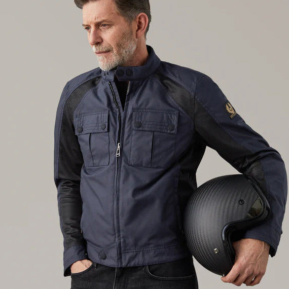 Belstaff Temple Technical Nylon Textile Jacket Dark Navy