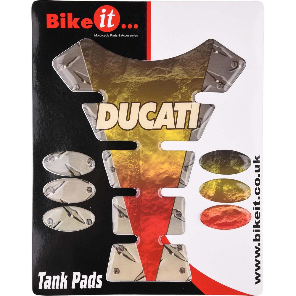 Bike It Ducati Tank Pad Metal Effect