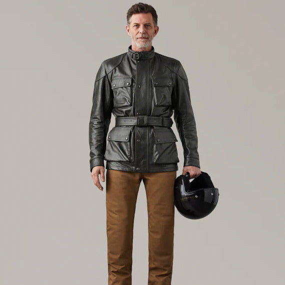 Belstaff Trialmaster Leather Jacket Antique Black