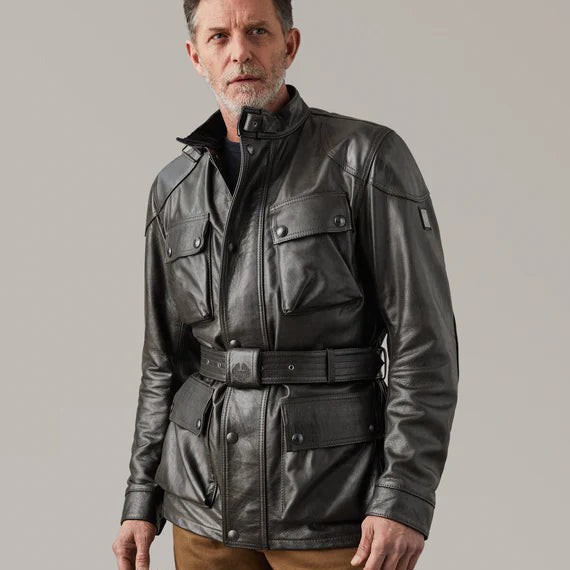 Belstaff Trialmaster Leather Jacket Antique Black