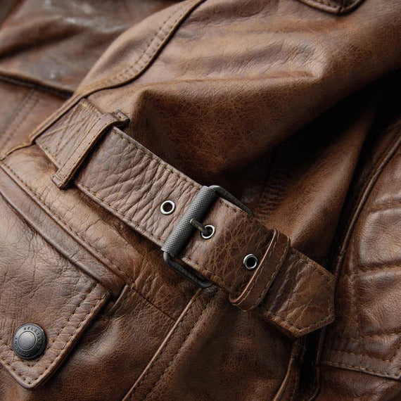 Belstaff Turner Hand Waxed Leather Jacket Burnt Cuero