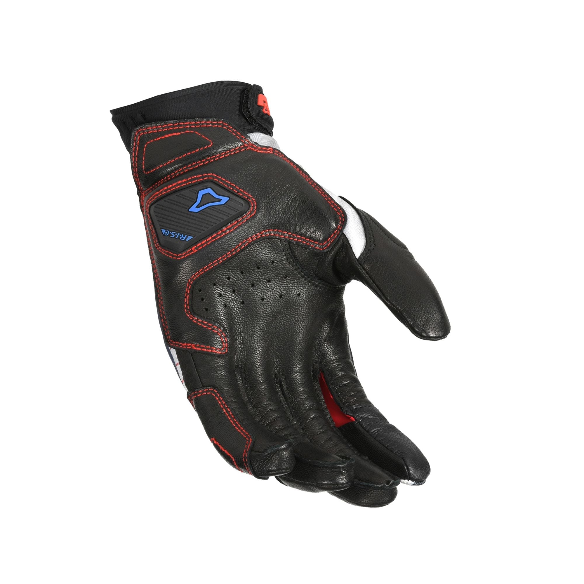 Macna Tanami Short Textile Gloves White / Blue / Red - FREE UK Shipping, FREE 365 Day Returns | Moto Central