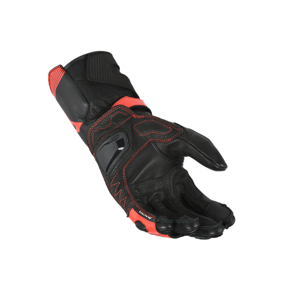 Macna Thandor Leather Gloves Black / Red - FREE UK Shipping, FREE 365 Day Returns | Moto Central