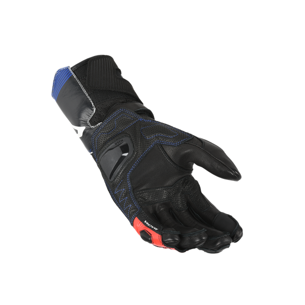 Macna Thandor Leather Gloves White / Red / Blue - FREE UK Shipping, FREE 365 Day Returns | Moto Central