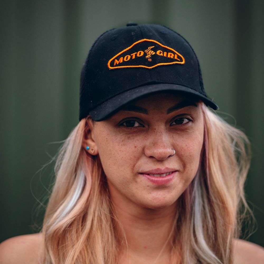 MotoGirl Patch Ladies Mesh Cap Black - FREE UK Shipping, FREE 365 Day Returns | Moto Central