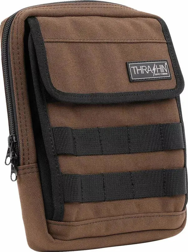 Thrashin Supply Company Slim Handlebar Bag Brown - FREE UK Shipping, FREE 365 Day Returns | Moto Central