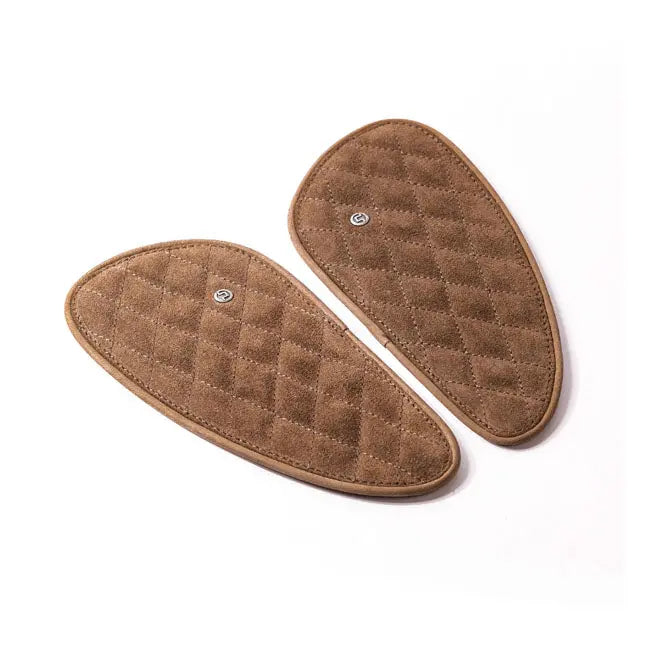 Trip Machine Diamond Leather Gas Tank Pad Set Suede Tobacco Brown  - FREE UK Shipping, FREE 365 Day Returns | Moto Central