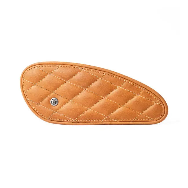 Trip Machine Diamond Leather Gas Tank Pad Set Tan  - FREE UK Shipping, FREE 365 Day Returns | Moto Central