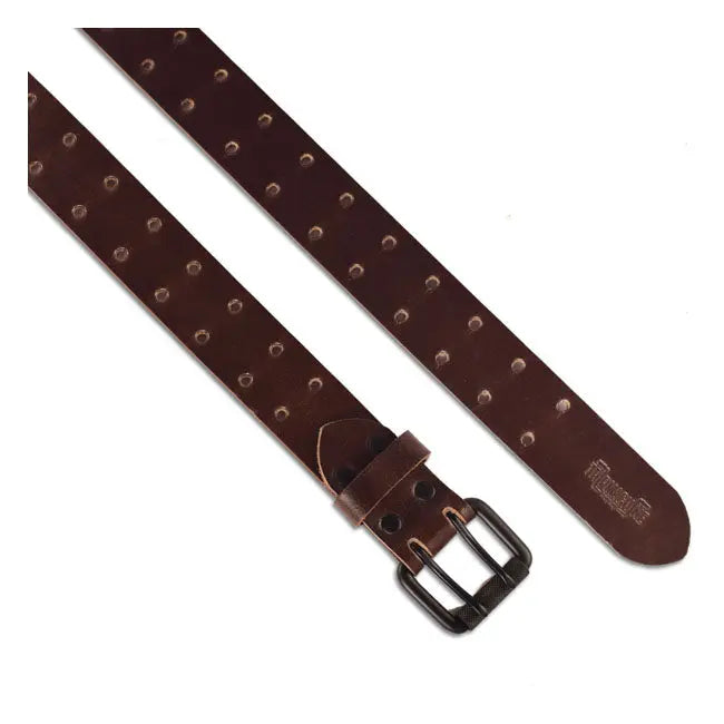 Trip Machine Double Pin Belt Tobacco Brown  - FREE UK Shipping, FREE 365 Day Returns | Moto Central