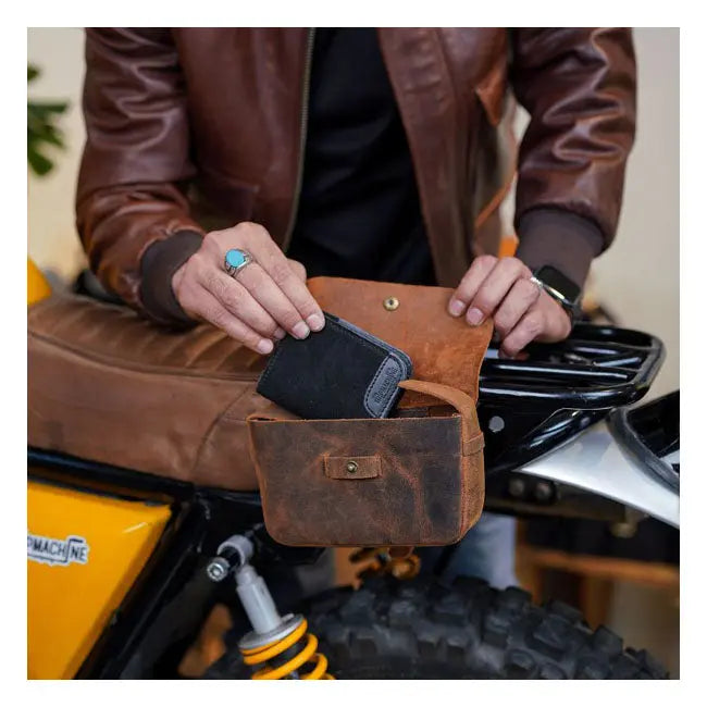 Trip Machine Sidekick Moto Pouch Mocha  - FREE UK Shipping, FREE 365 Day Returns | Moto Central