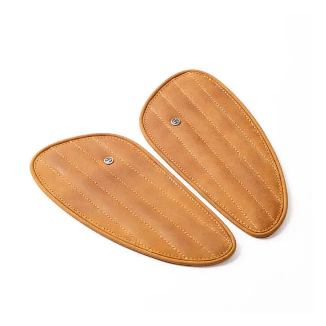 Trip Machine Universal Classic Leather Tank Pad Set Tan  - FREE UK Shipping, FREE 365 Day Returns | Moto Central