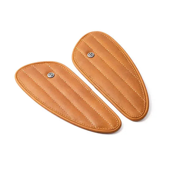 Trip Machine Universal Mini Classic Leather Tank Pads Tan  - FREE UK Shipping, FREE 365 Day Returns | Moto Central