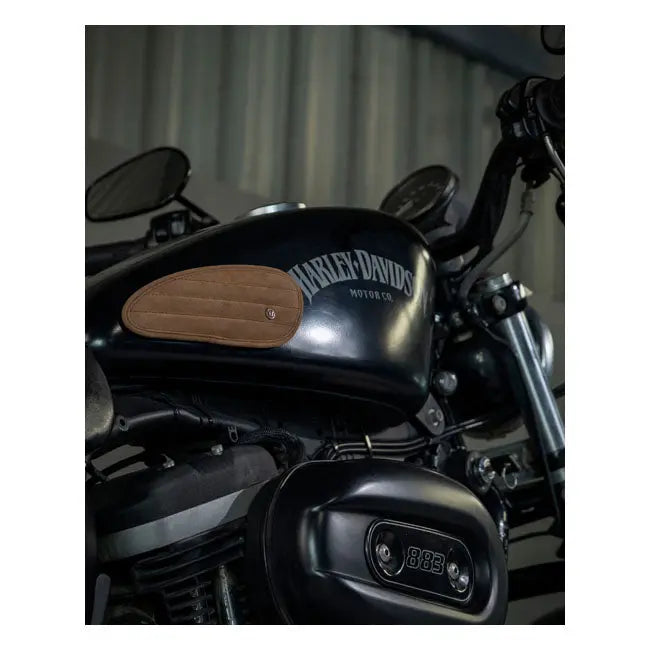 Trip Machine Universal Mini Classic Leather Tank Pads Tobacco  - FREE UK Shipping, FREE 365 Day Returns | Moto Central