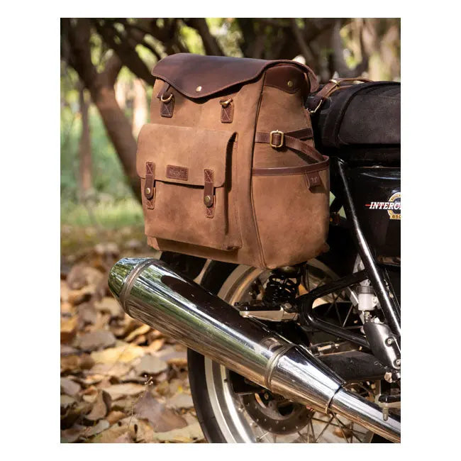 Trip Machine Universal Outlander Saddlebag Tobacco Brown  - FREE UK Shipping, FREE 365 Day Returns | Moto Central