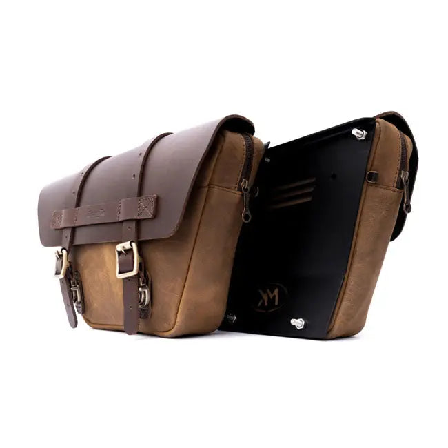 Trip Machine Universal Wingman Side Panel Bag Set Tobacco Brown  - FREE UK Shipping, FREE 365 Day Returns | Moto Central