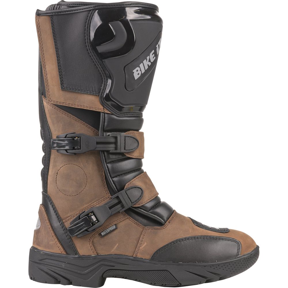 Bike It Triple-Black Motorcycle Adventure Boots Brown - FREE UK Shipping, FREE 365 Day Returns | Moto Central