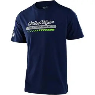 Troy Lee Designs Factory Racing Tee Navy FREE UK Delivery, FREE 365 Days Return - Moto Central