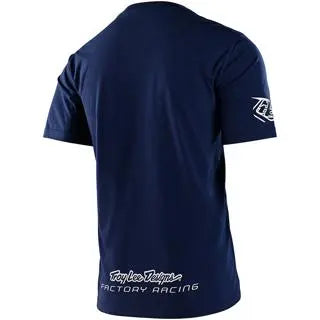 Troy Lee Designs Factory Racing Tee Navy FREE UK Delivery, FREE 365 Days Return - Moto Central