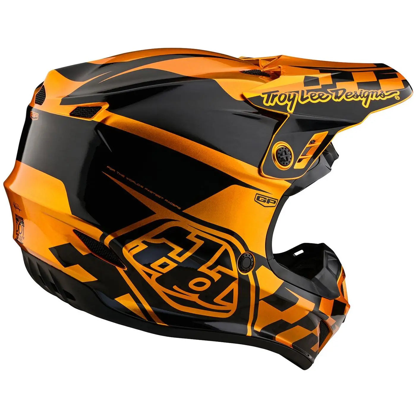 Troy Lee Designs GP Check Up MX Helmet Gold / Black FREE UK Delivery, FREE 365 Days Return - Moto Central