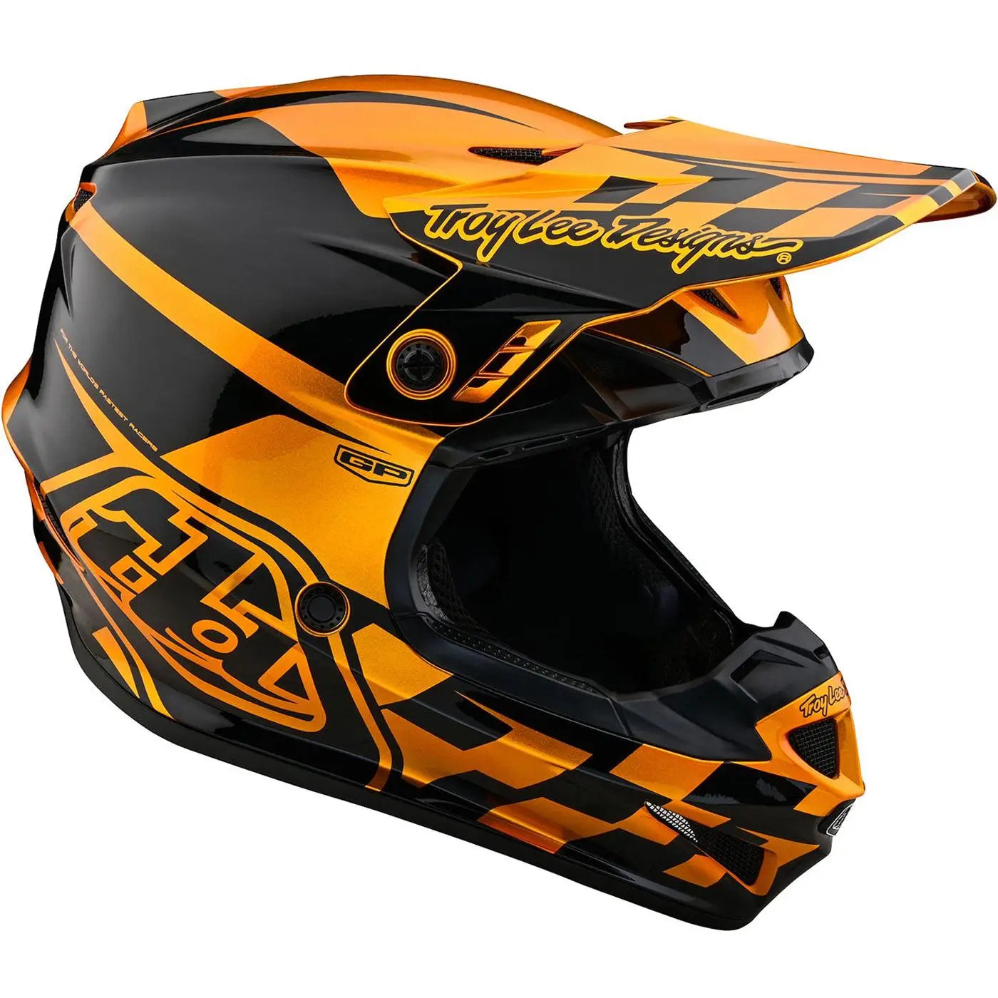 Troy Lee Designs GP Check Up MX Helmet Gold / Black FREE UK Delivery, FREE 365 Days Return - Moto Central