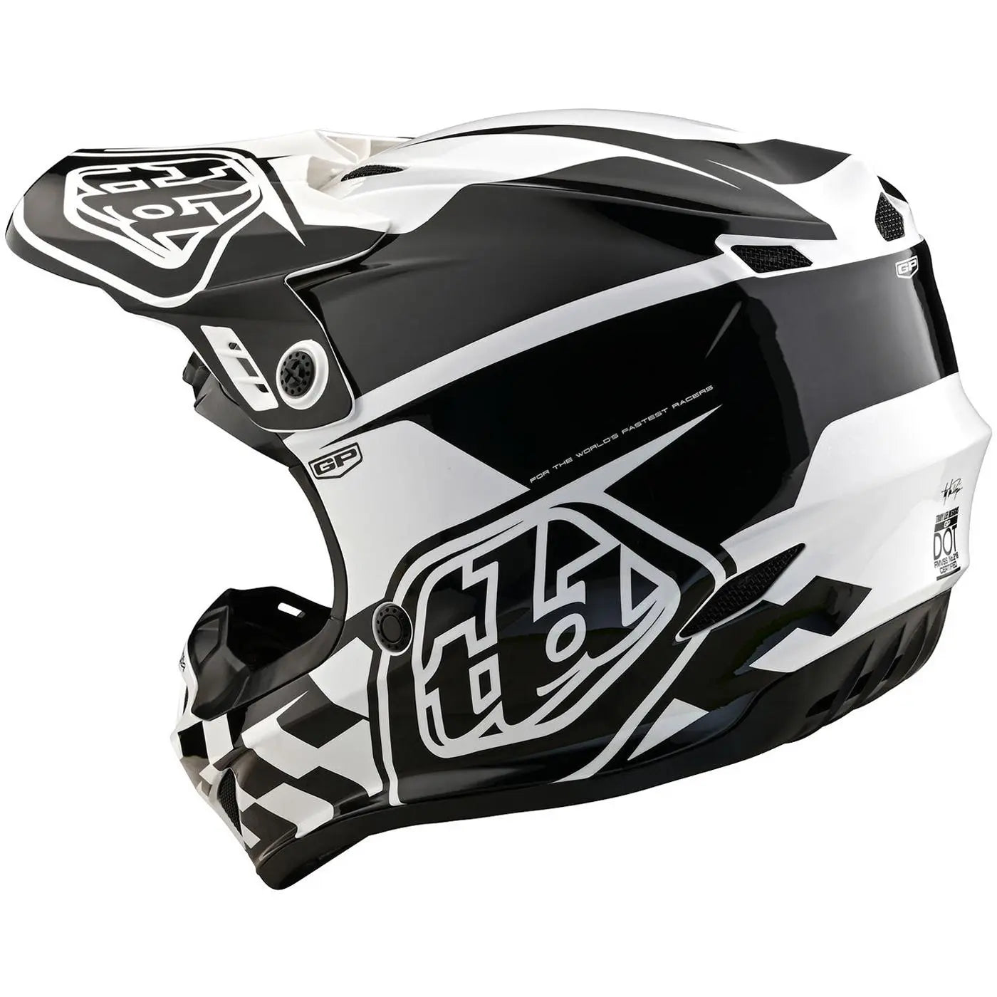 Troy Lee Designs GP Check Up MX Helmet White / Black FREE UK Delivery, FREE 365 Days Return - Moto Central