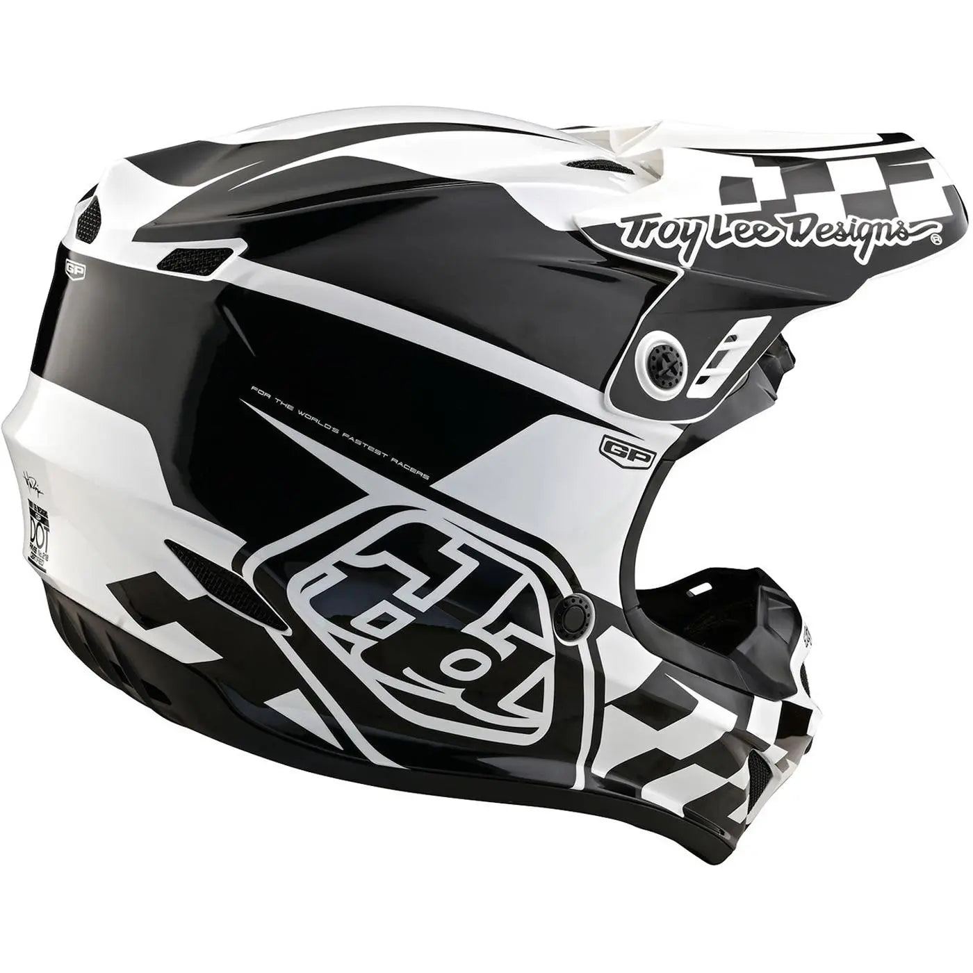 Troy Lee Designs GP Check Up MX Helmet White / Black FREE UK Delivery, FREE 365 Days Return - Moto Central