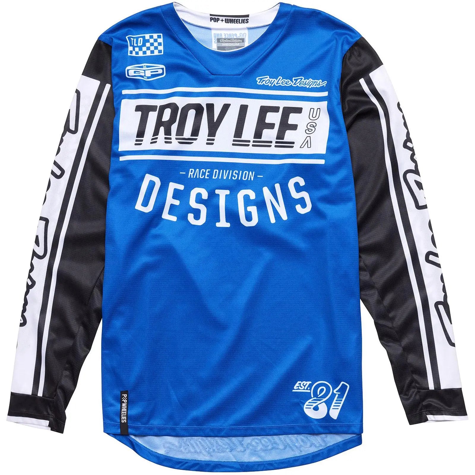 Troy Lee Designs GP Race 81 Motocross Jersey Blue FREE UK Delivery, FREE 365 Days Return - Moto Central