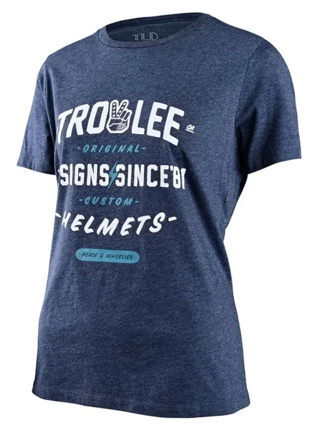 Troy Lee Designs Roll Out Ladies Short Sleeves T-Shirt Navy Heather FREE UK Delivery, FREE 365 Day Returns | Moto Central