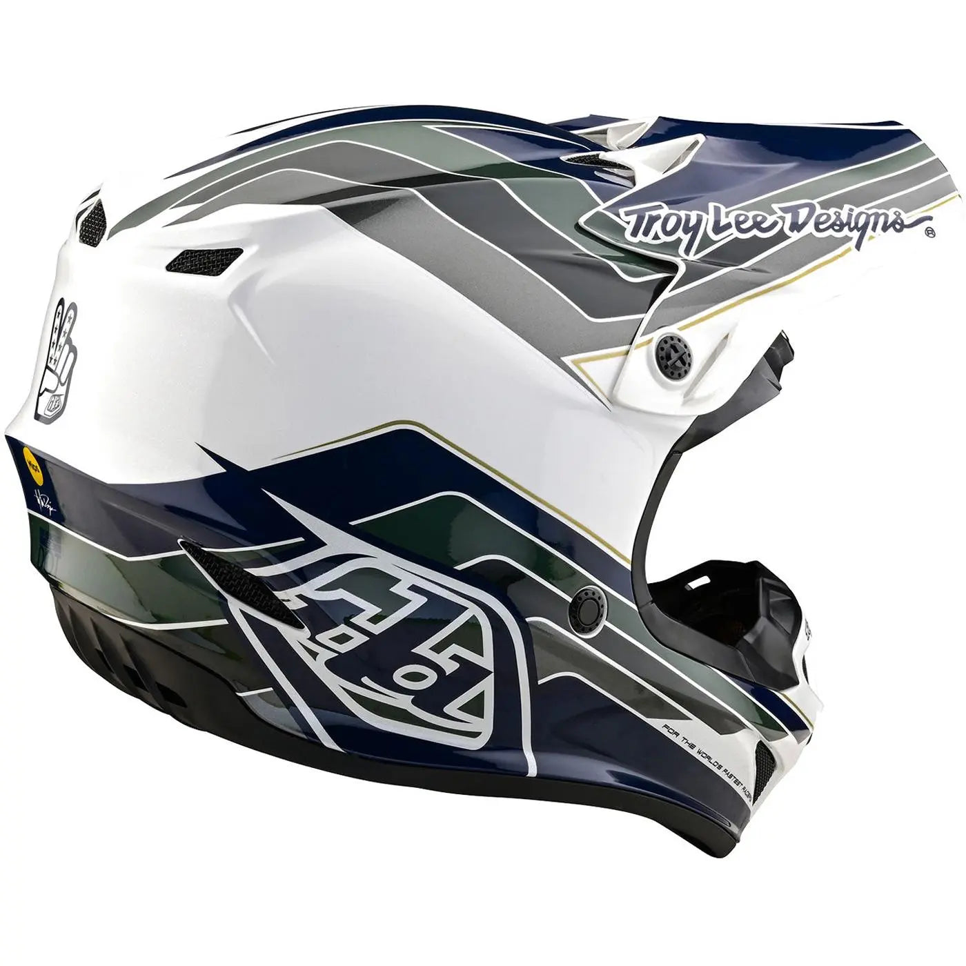 Troy Lee Designs SE4 Polyacrylite Block MX Helmet Charcoal / Navy FREE UK Delivery, FREE 365 Days Return - Moto Central