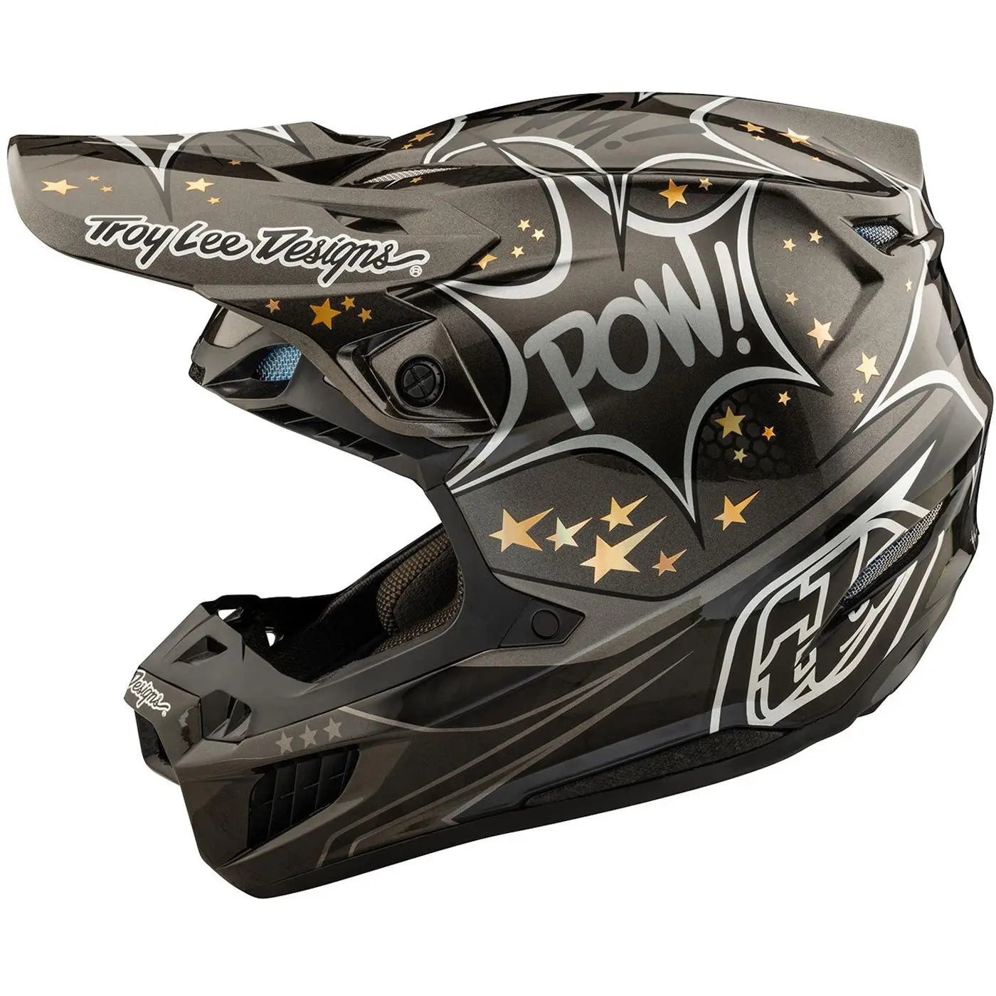 Troy Lee Designs SE5 Carbon Cosmic Explosion MX Helmet Grey FREE UK Delivery, FREE 365 Days Return - Moto Central