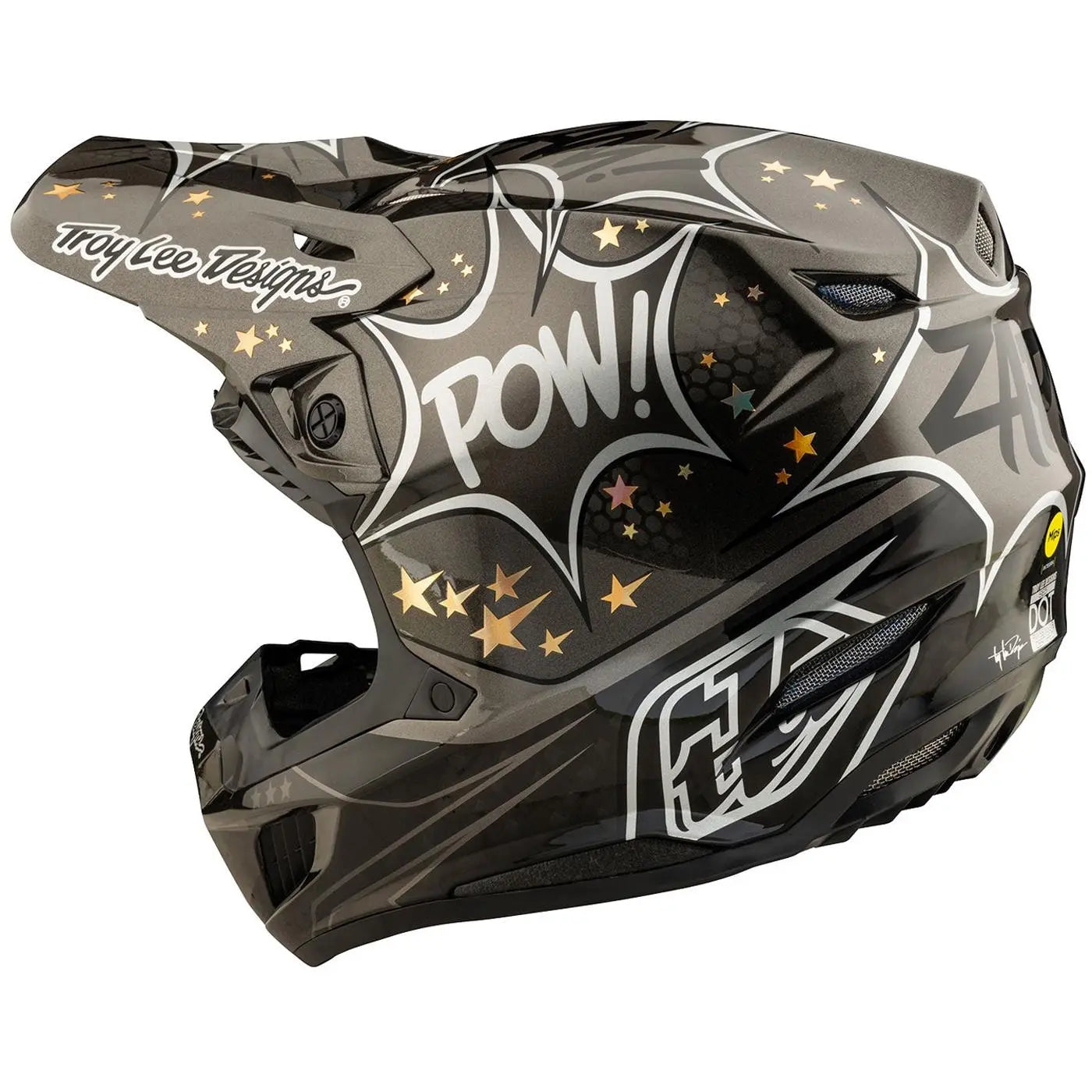 Troy Lee Designs SE5 Carbon Cosmic Explosion MX Helmet Grey FREE UK Delivery, FREE 365 Days Return - Moto Central