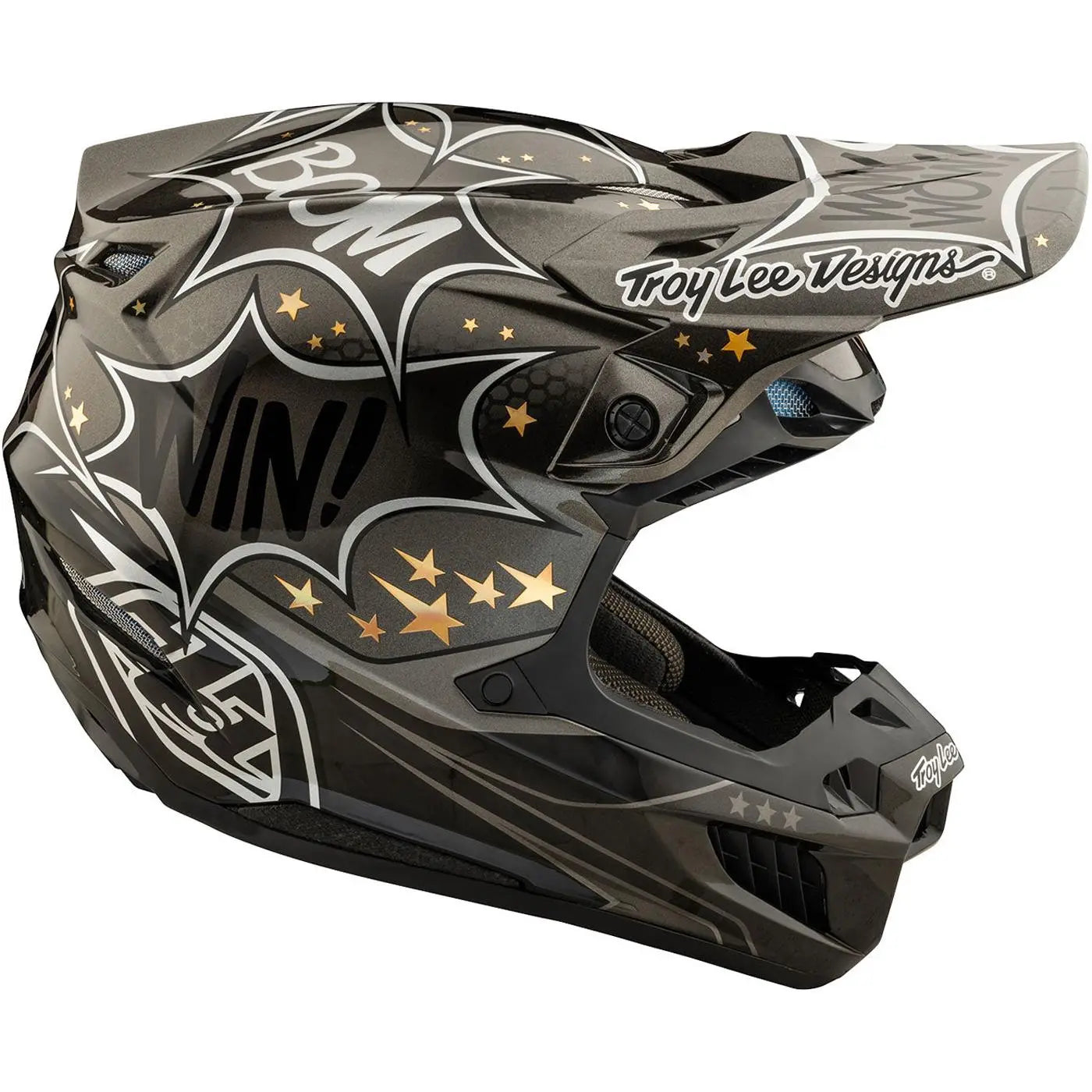 Troy Lee Designs SE5 Carbon Cosmic Explosion MX Helmet Grey FREE UK Delivery, FREE 365 Days Return - Moto Central