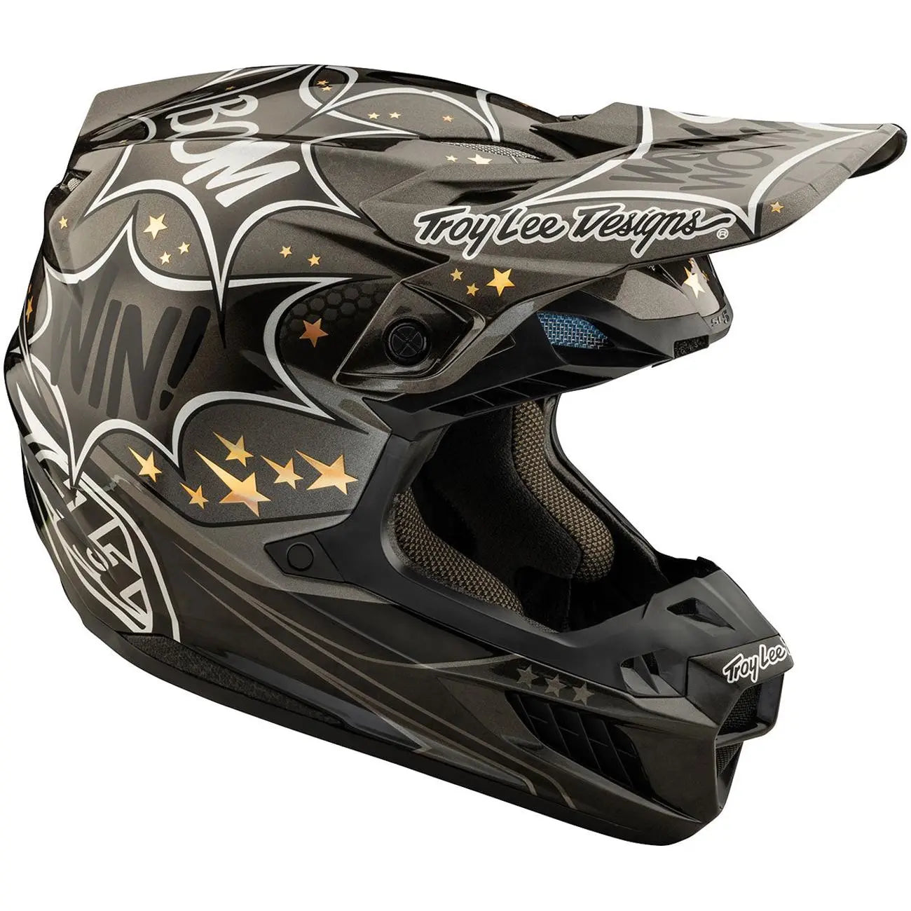 Troy Lee Designs SE5 Carbon Cosmic Explosion MX Helmet Grey FREE UK Delivery, FREE 365 Days Return - Moto Central