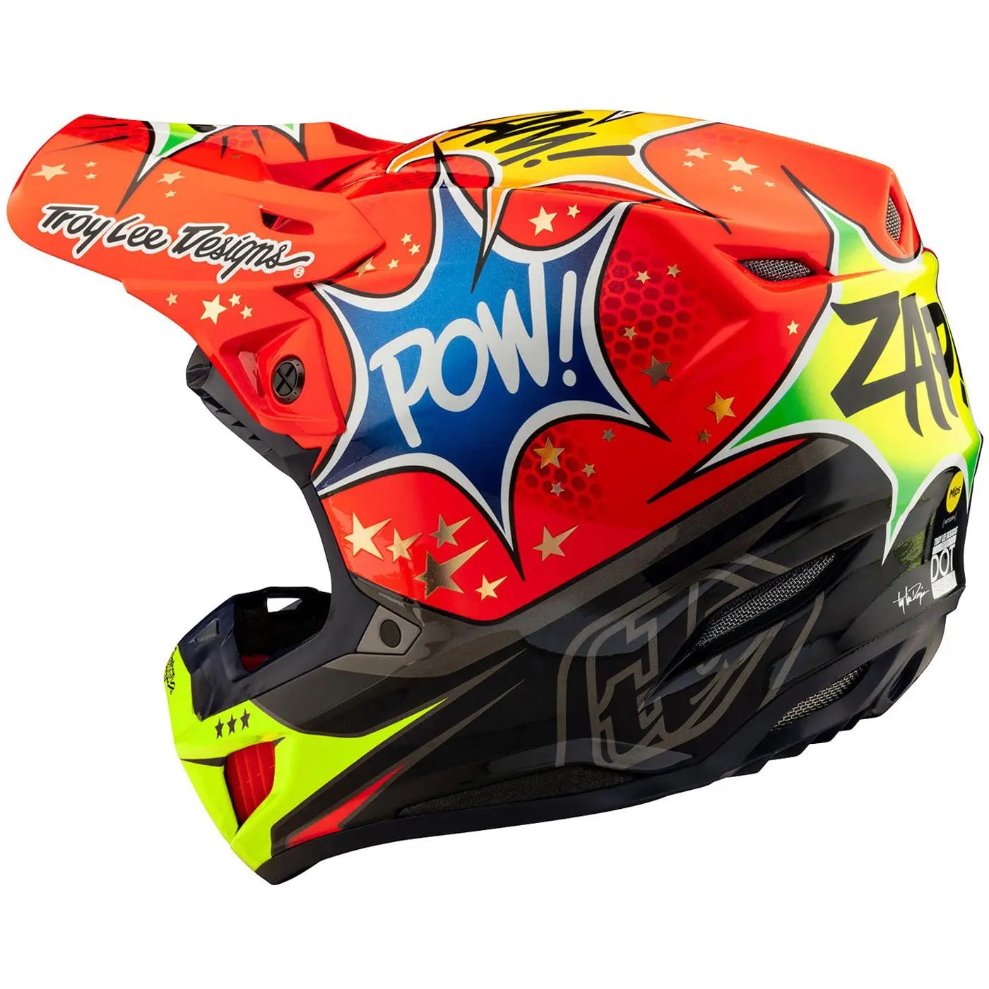 Troy Lee Designs SE5 Composite Cosmic Explosion MX Helmet Red FREE UK Delivery, FREE 365 Days Return - Moto Central