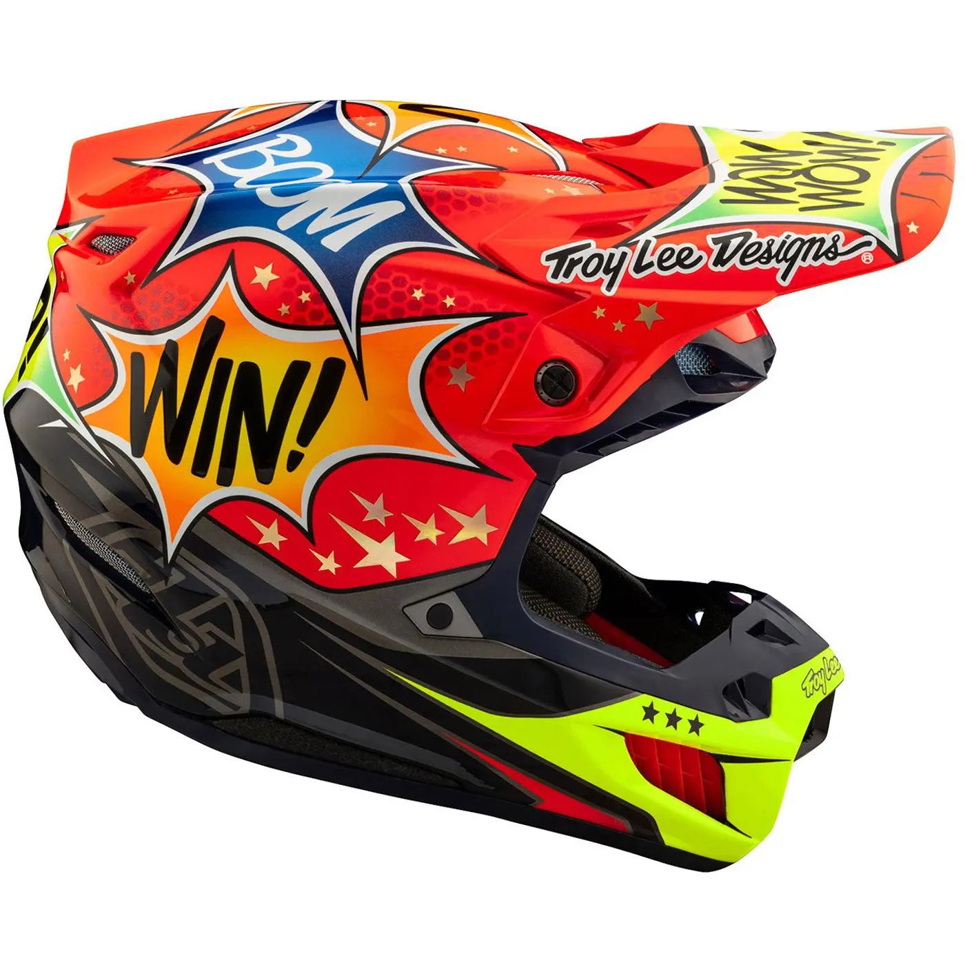 Troy Lee Designs SE5 Composite Cosmic Explosion MX Helmet Red FREE UK Delivery, FREE 365 Days Return - Moto Central