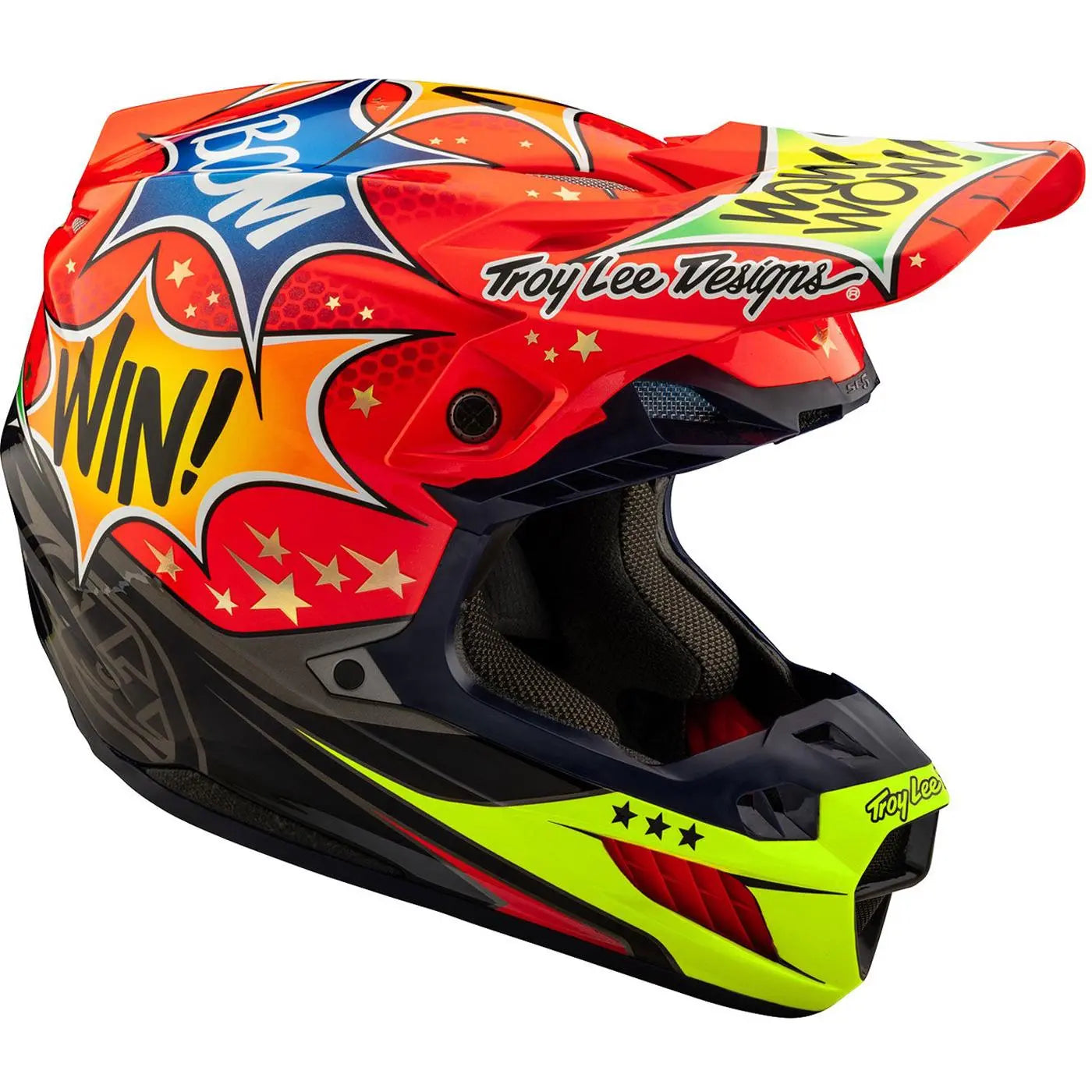 Troy Lee Designs SE5 Composite Cosmic Explosion MX Helmet Red FREE UK Delivery, FREE 365 Days Return - Moto Central