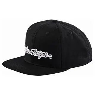 Troy Lee Designs Signature Curved Snapback Cap Black / White FREE UK Delivery, FREE 365 Days Return - Moto Central