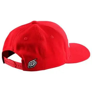 Troy Lee Designs Signature Curved Snapback Cap Red / White FREE UK Delivery, FREE 365 Days Return - Moto Central