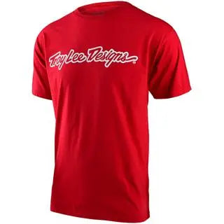 Troy Lee Designs Signature Tee Red FREE UK Delivery, FREE 365 Days Return - Moto Central