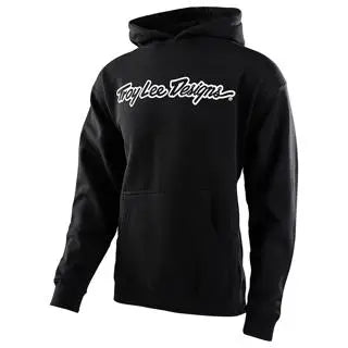 Troy Lee Designs Signature Youth PO Hoodie Black / White FREE UK Delivery, FREE 365 Days Return - Moto Central