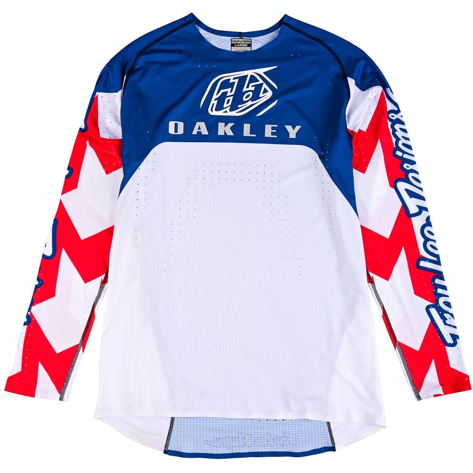 Troy Lee Designs x Oakley SE Ultra Vision Motocross Jersey White / Blue FREE UK Delivery, FREE 365 Days Return - Moto Central