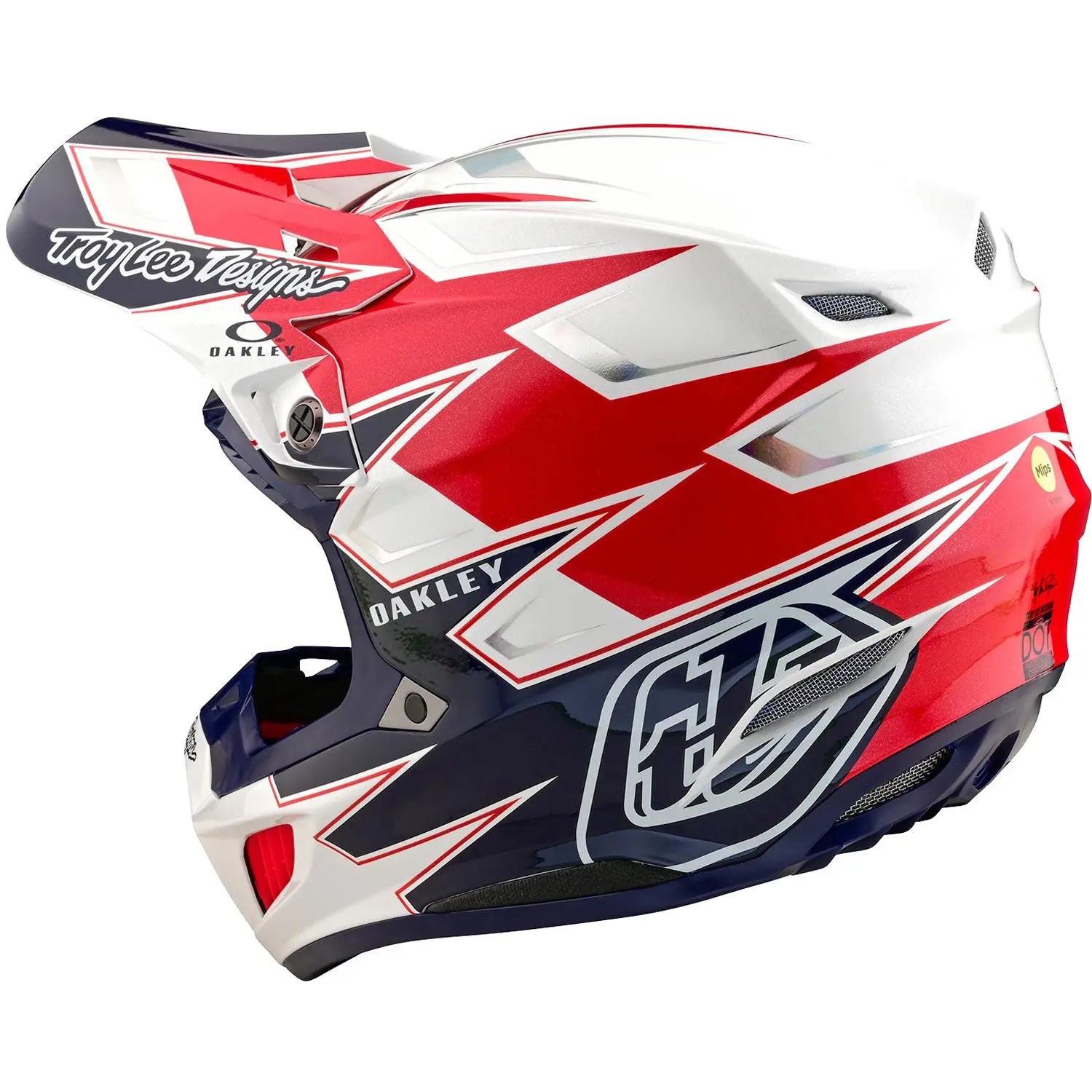 Troy Lee Designs x Oakley SE5 Composite Vision MX Helmet White / Blue FREE UK Delivery, FREE 365 Days Return - Moto Central